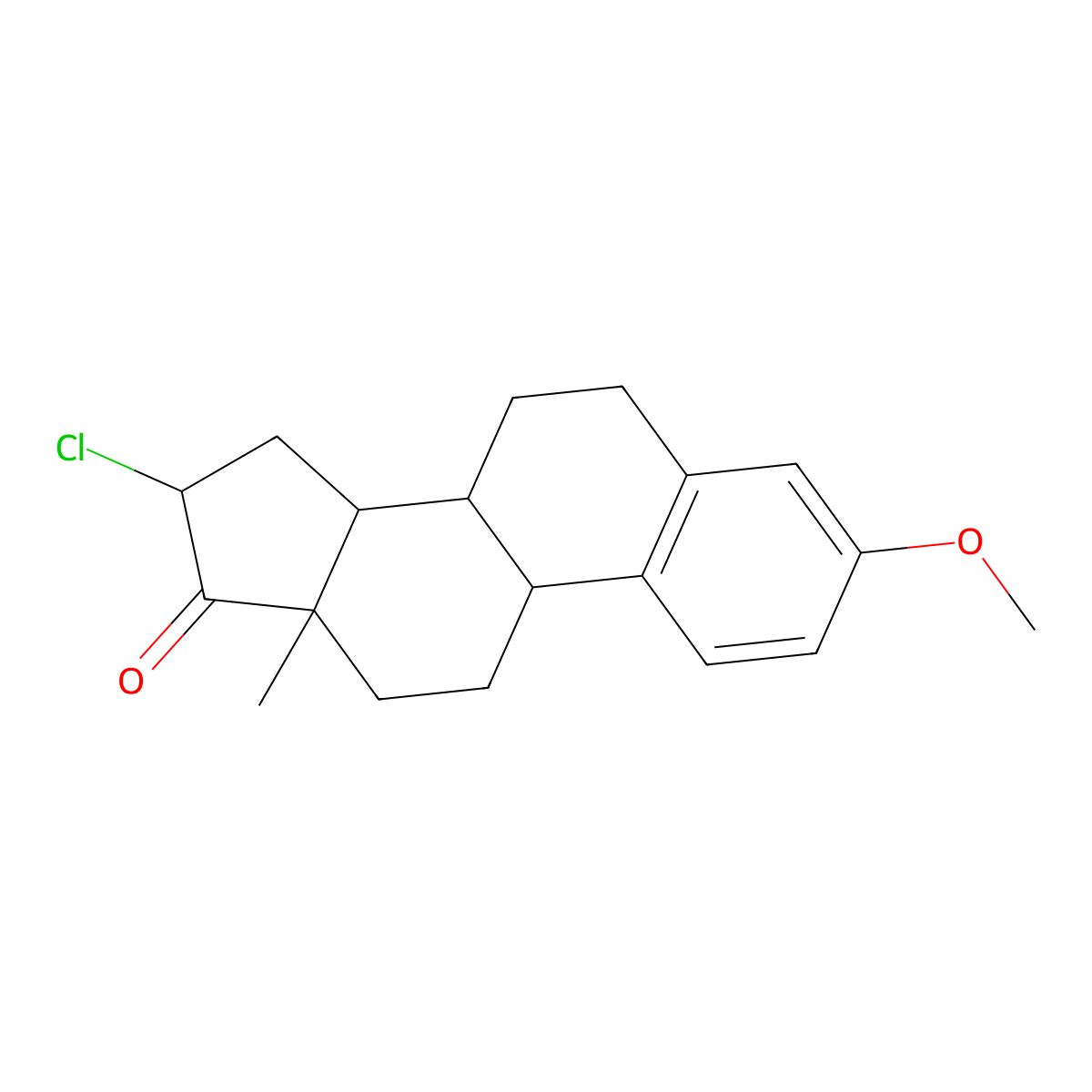 (16alpha)-16-Chloro-3-methoxyestra-1,3,5(10)-trien-17-one molecular structure, CAS 4091-75-2