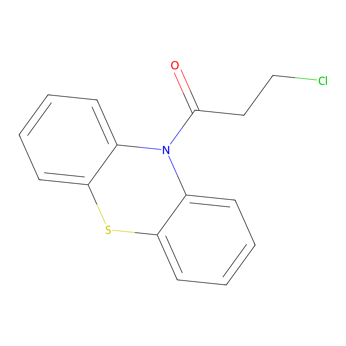 3-Chloro-1-phenothiazin-10-yl-propan-1-one molecular structure, CAS 4091-91-2
