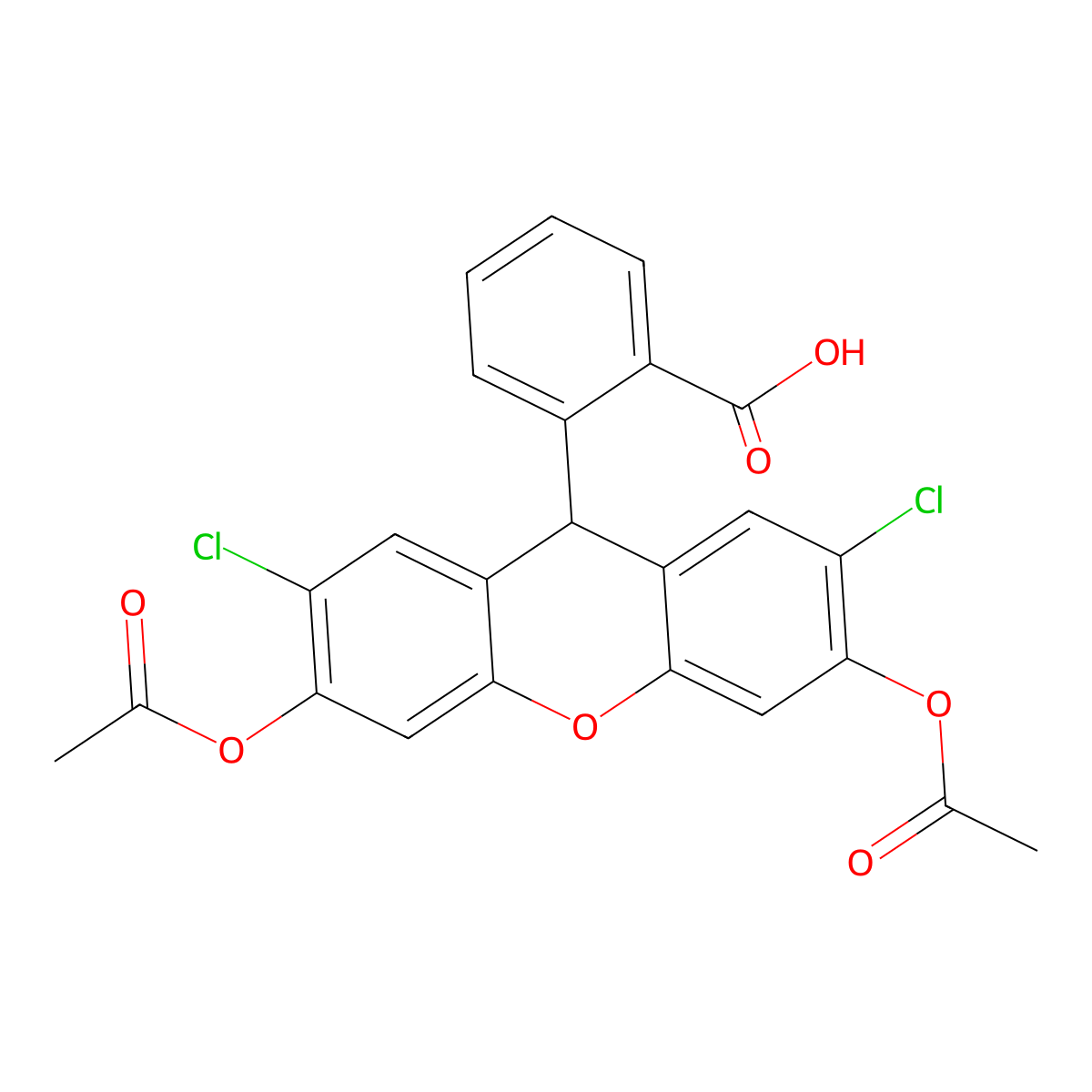 2',7'-Dichlorodihydrofluorescein diacetate molecular structure, CAS 4091-99-0