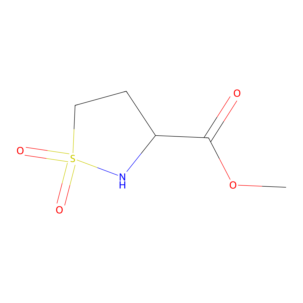 Methyl 1,1-dioxo-1lambda6,2-thiazolidine-3-carboxylate molecular structure, CAS 409107-64-8