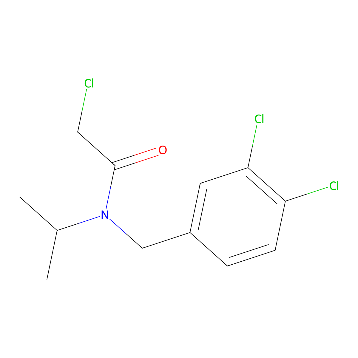 2-Chloro-N-(3,4-dichloro-benzyl)-N-isopropyl-acetamide molecular structure, CAS 409110-89-0