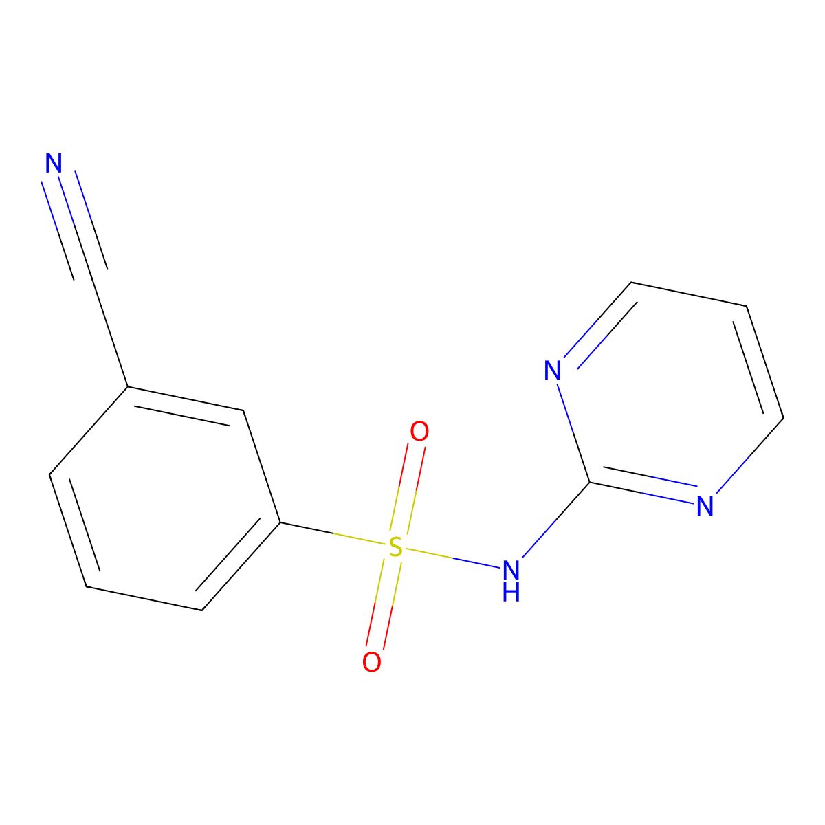 3-Cyano-N-(pyrimidin-2-yl)benzenesulfonamide molecular structure, CAS 409111-07-5