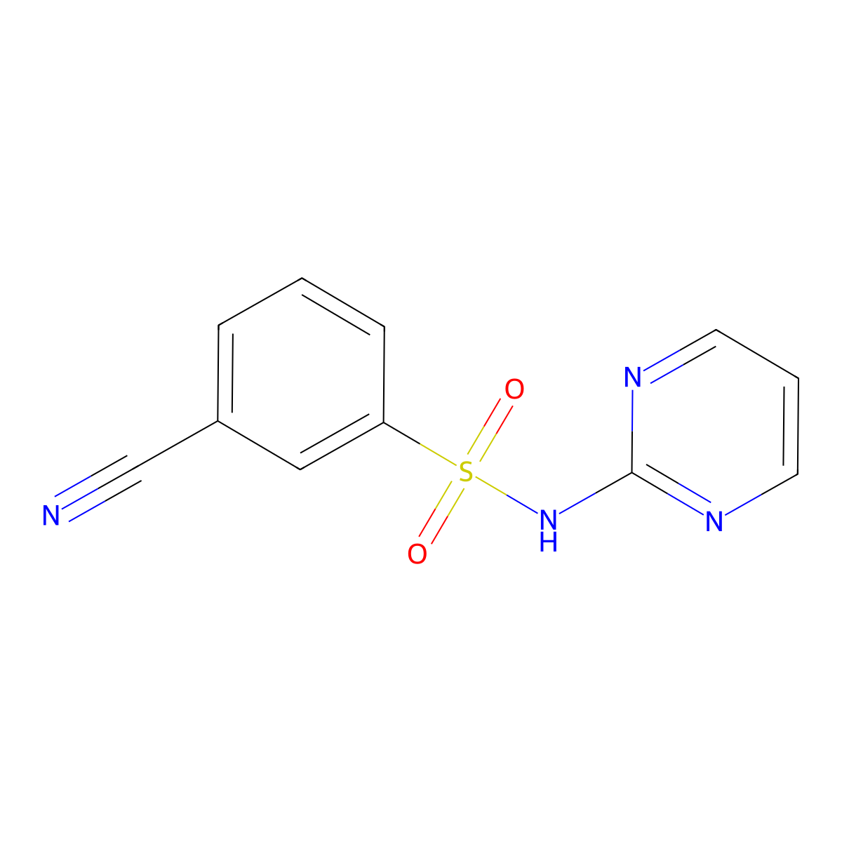 3-Cyano-N-(pyrimidin-2-yl)benzenesulfonamide molecular structure, CAS 409111-07-5