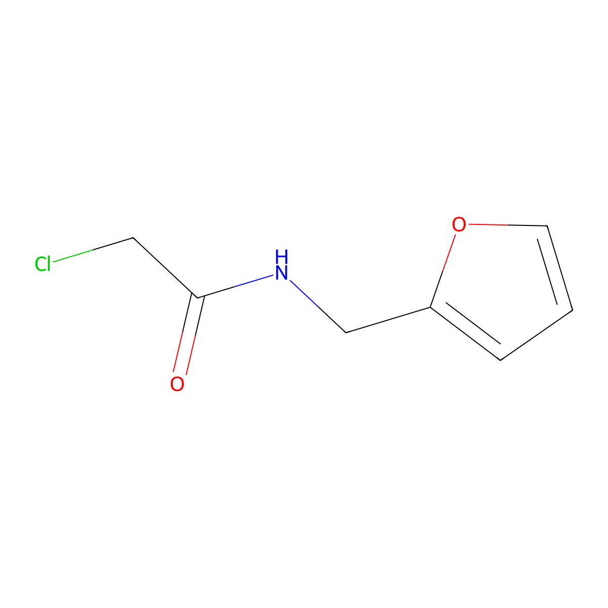 2-chloro-N-((furan-2-yl)methyl)acetamide molecular structure, CAS 40914-13-4