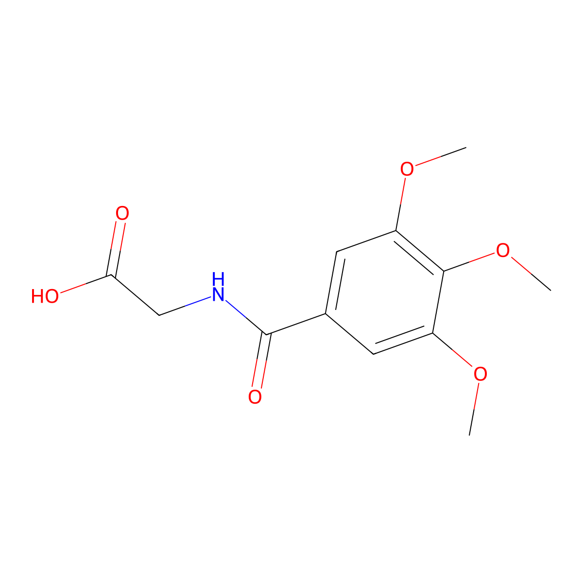 N-(3,4,5-Trimethoxybenzoyl)glycine molecular structure, CAS 40915-27-3