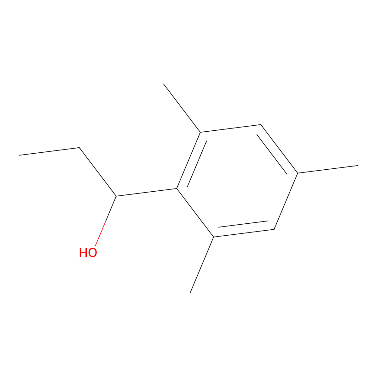 1-(2,4,6-Trimethylphenyl)-1-propanol molecular structure, CAS 40916-25-4