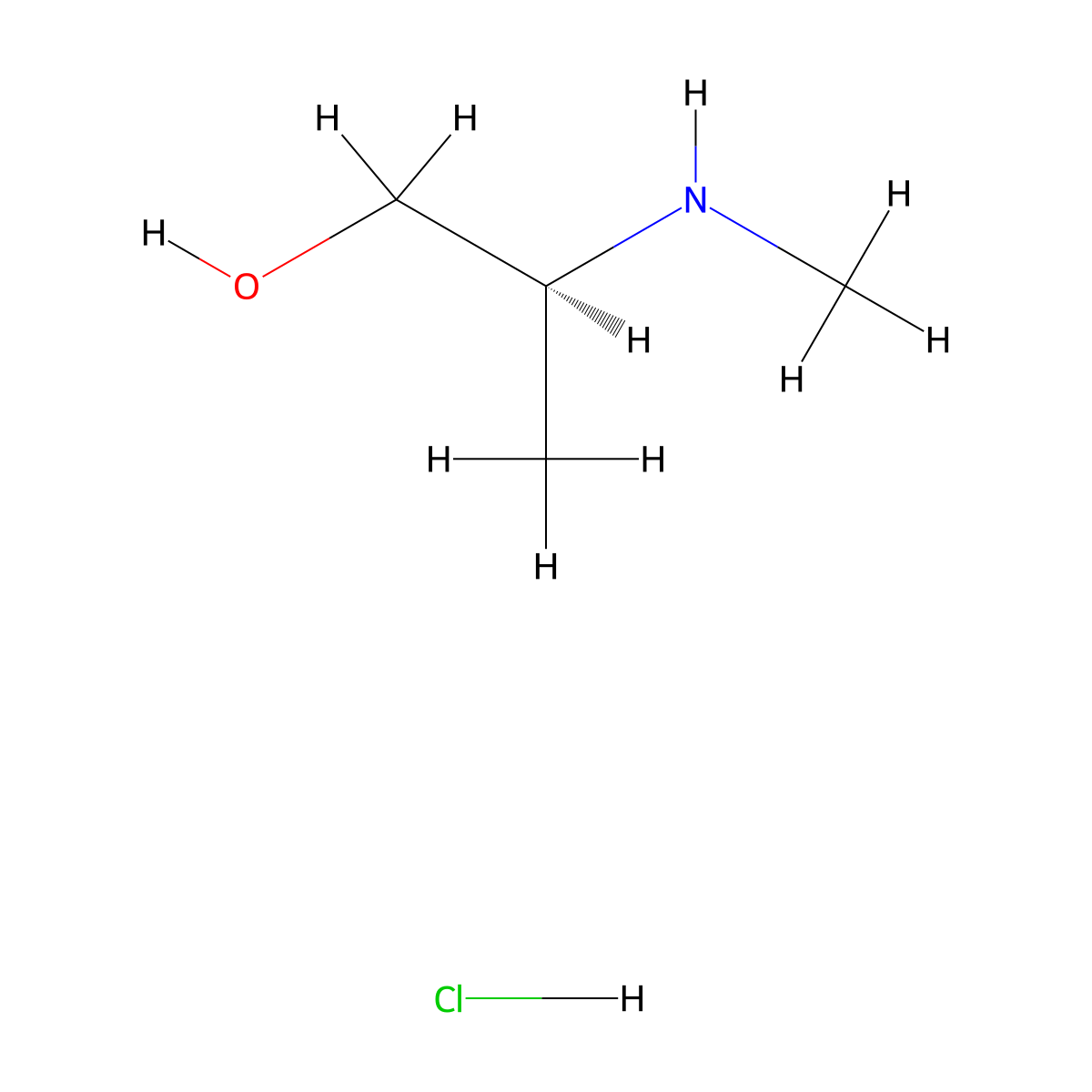 (S)-2-(Methylamino)propan-1-ol hydrochloride molecular structure, CAS 40916-61-8