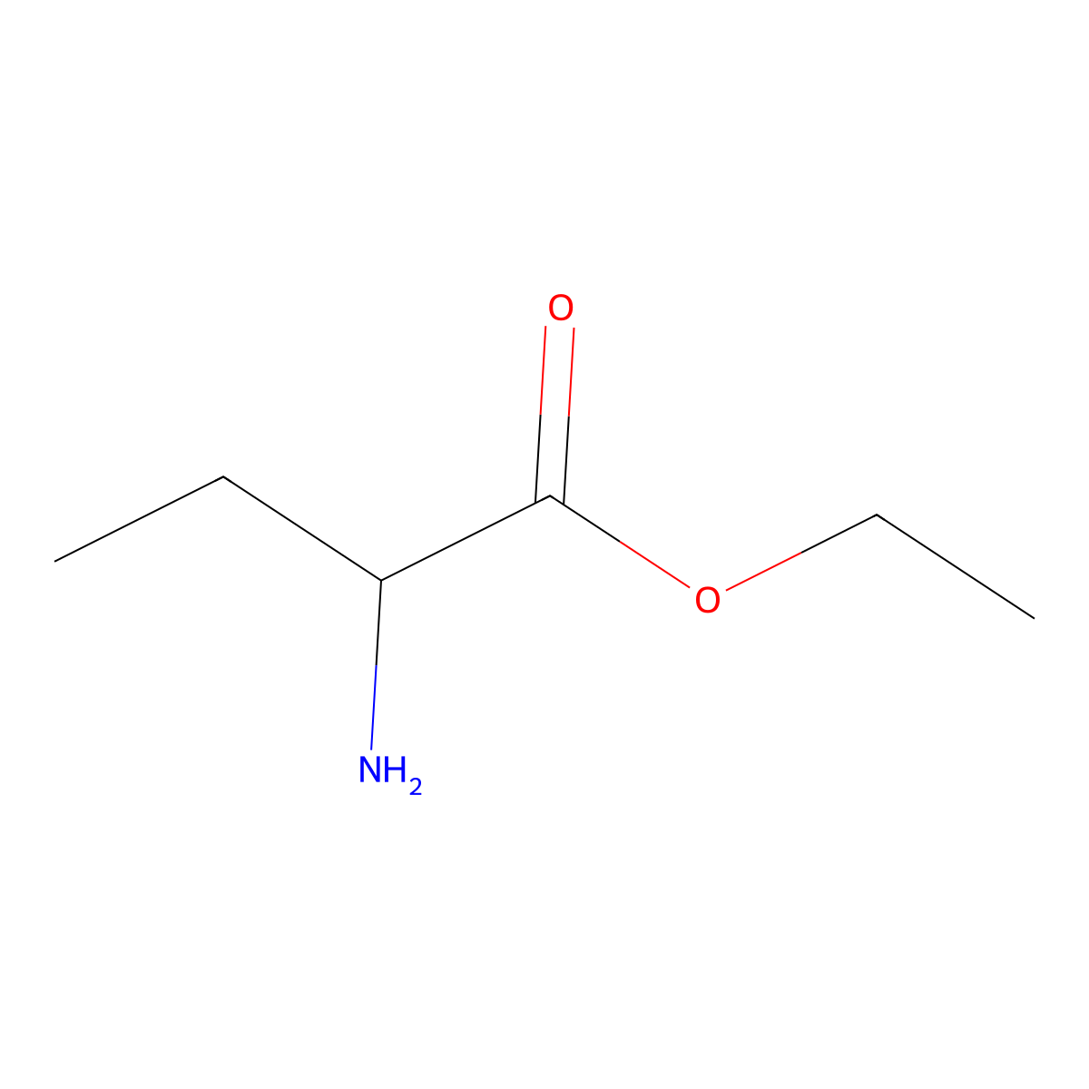 Butanoic acid, 2-amino-, ethyl ester, (2S)- molecular structure, CAS 40916-98-1