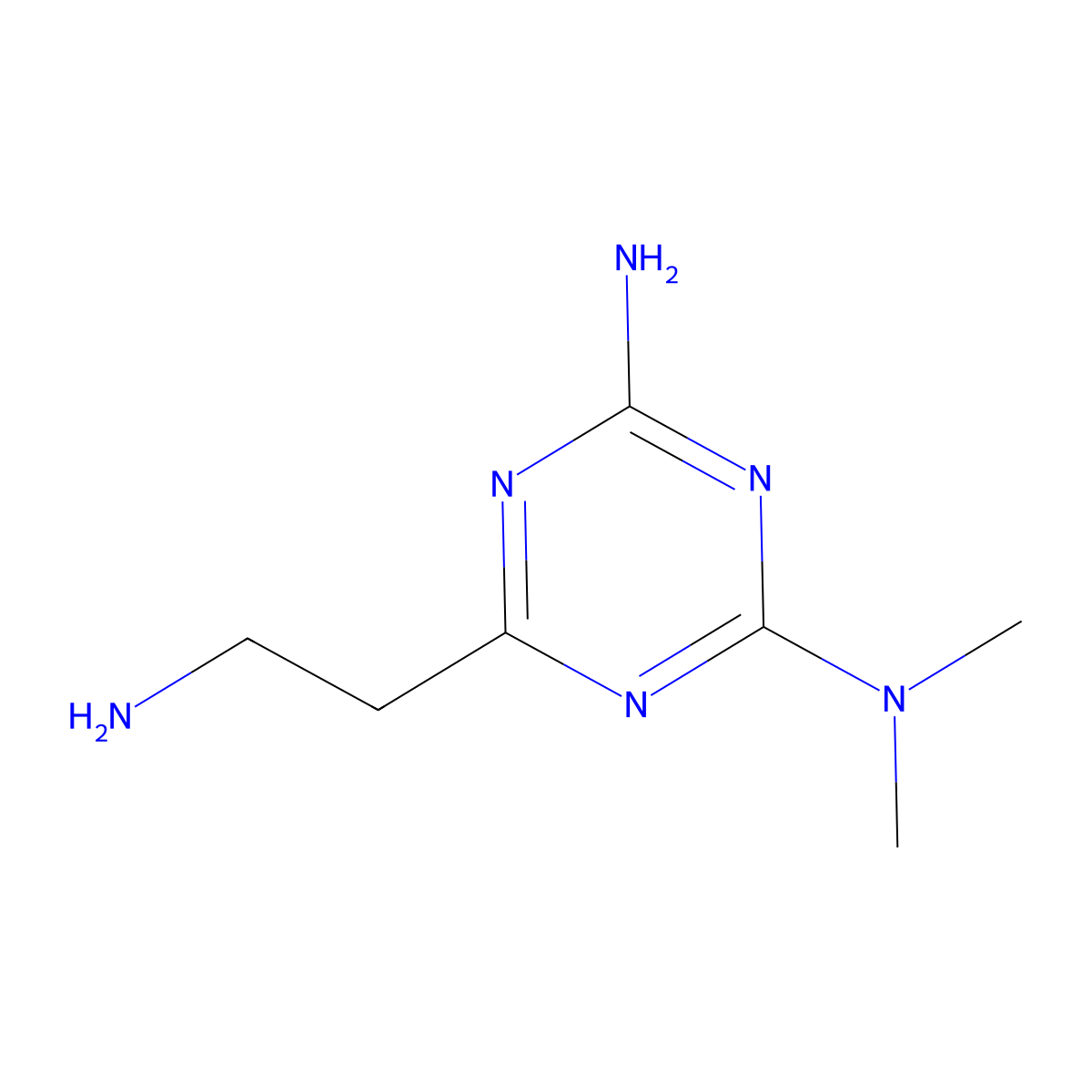 6-(2-aminoethyl)-N2,N2-dimethyl-1,3,5-triazine-2,4-diamine molecular structure, CAS 40917-13-3