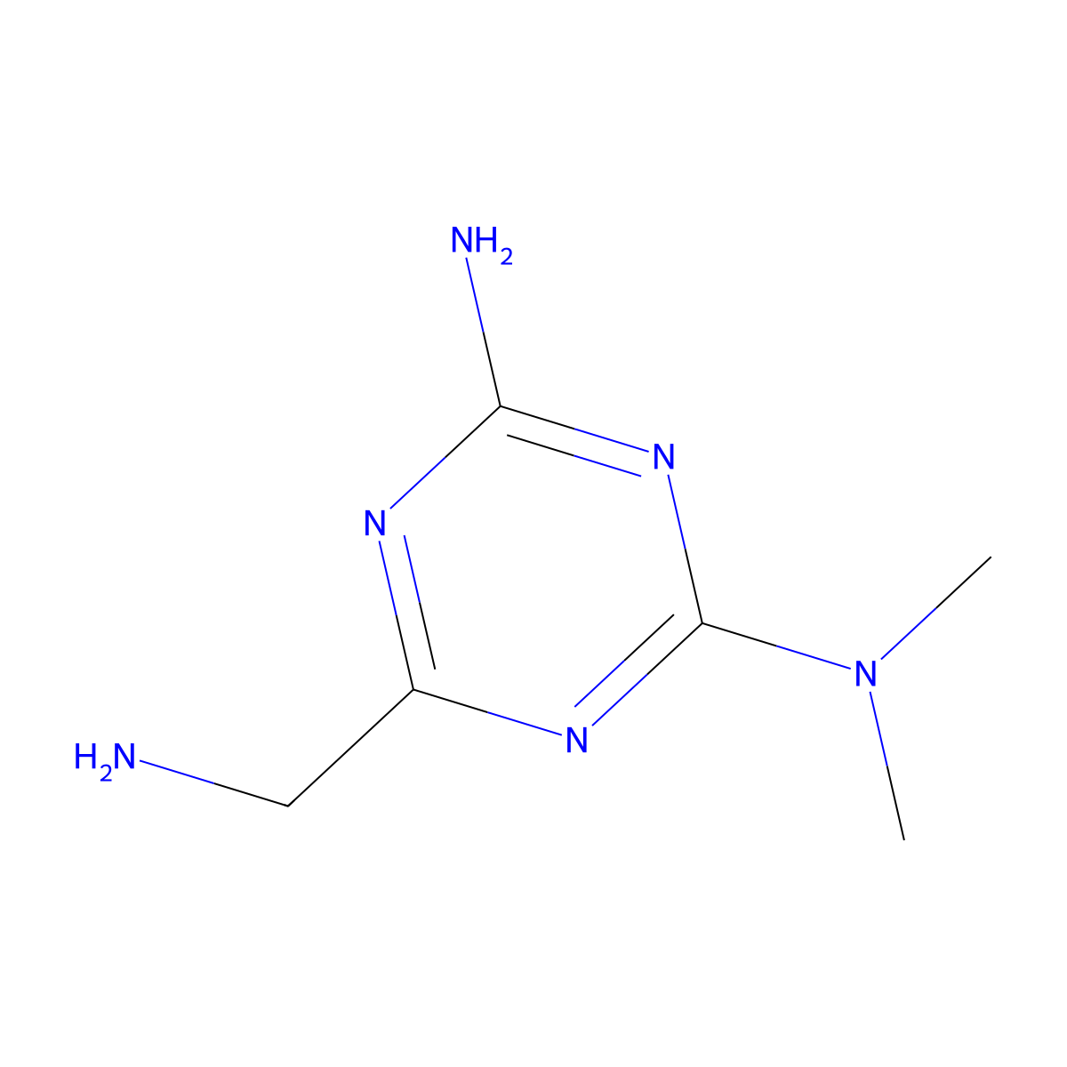 6-(Aminomethyl)-N2,N2-dimethyl-1,3,5-triazine-2,4-diamine molecular structure, CAS 40917-14-4
