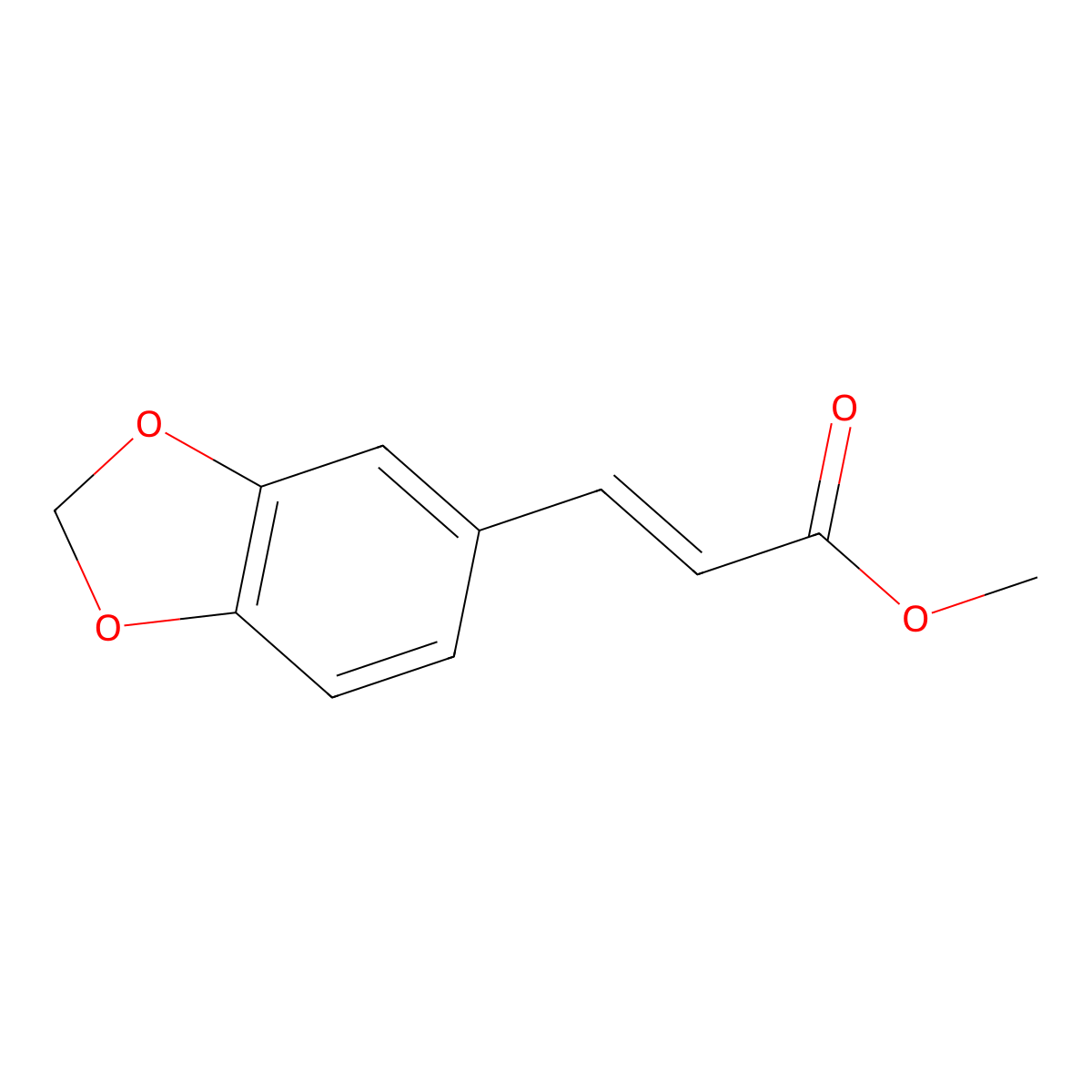 methyl (E)-3-(1,3-benzodioxol-5-yl)-2-propenoate molecular structure, CAS 40918-96-5