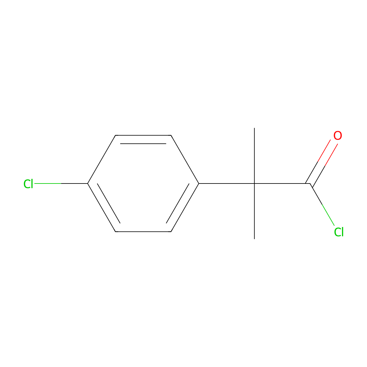 2-(4-Chlorophenyl)-2-methylpropanoyl chloride molecular structure, CAS 40919-11-7