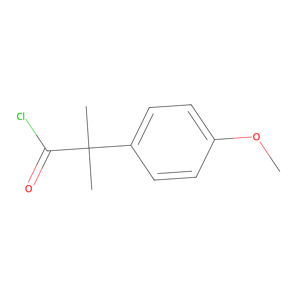 2-(4-Methoxyphenyl)-2-methylpropanoyl chloride molecular structure, CAS 40919-14-0