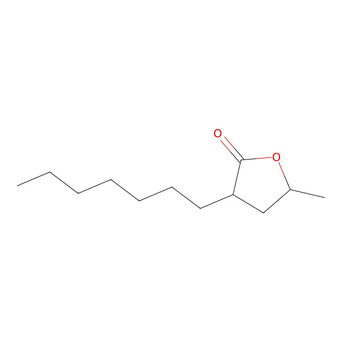3-Heptyldihydro-5-methyl-2(3H)-furanone molecular structure, CAS 40923-64-6