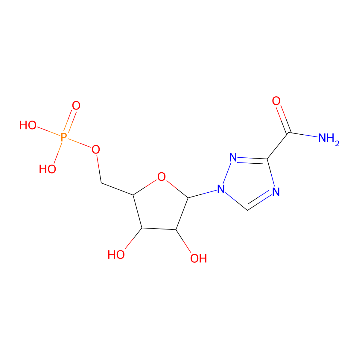 Ribavirin monophosphate molecular structure, CAS 40925-28-8