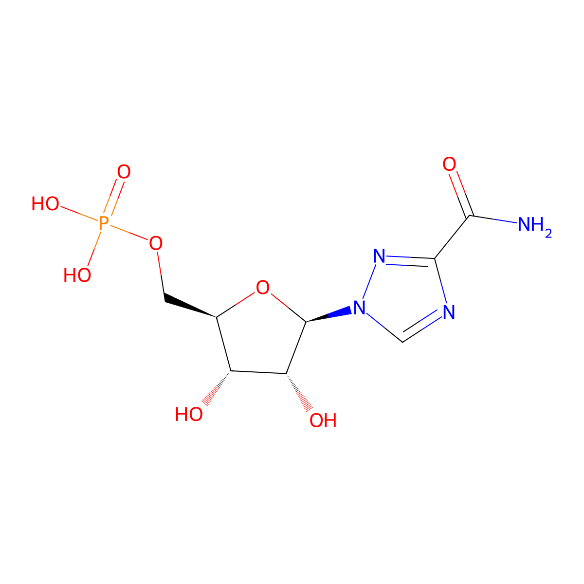Ribavirin monophosphate molecular structure, CAS 40925-28-8