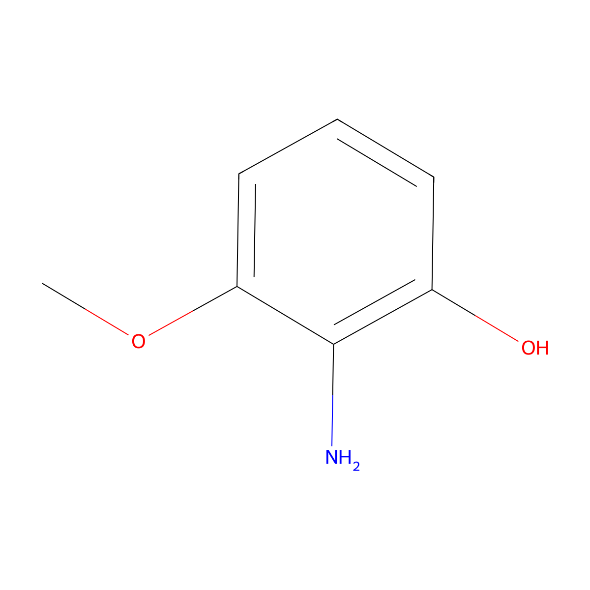 2-Amino-3-methoxyphenol molecular structure, CAS 40925-69-7