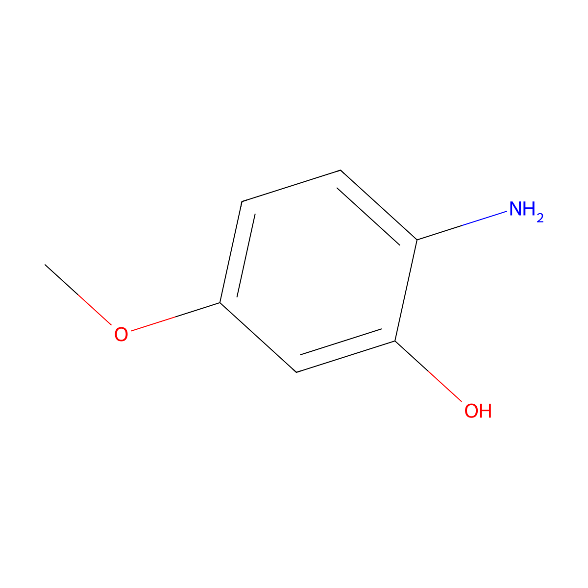 2-Amino-5-methoxyphenol molecular structure, CAS 40925-70-0