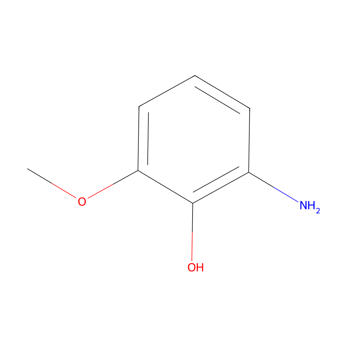 2-Amino-6-methoxyphenol molecular structure, CAS 40925-71-1