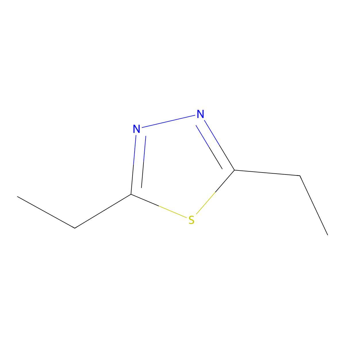 2,5-Diethyl-1,3,4-thiadiazole molecular structure, CAS 40928-84-5
