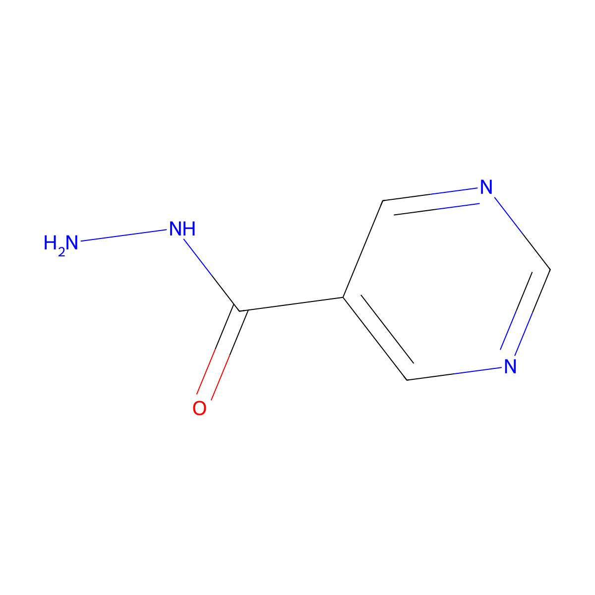 Pyrimidine-5-carbohydrazide molecular structure, CAS 40929-42-8