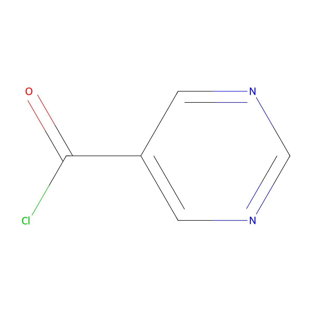 Pyrimidine-5-carbonyl chloride molecular structure, CAS 40929-48-4