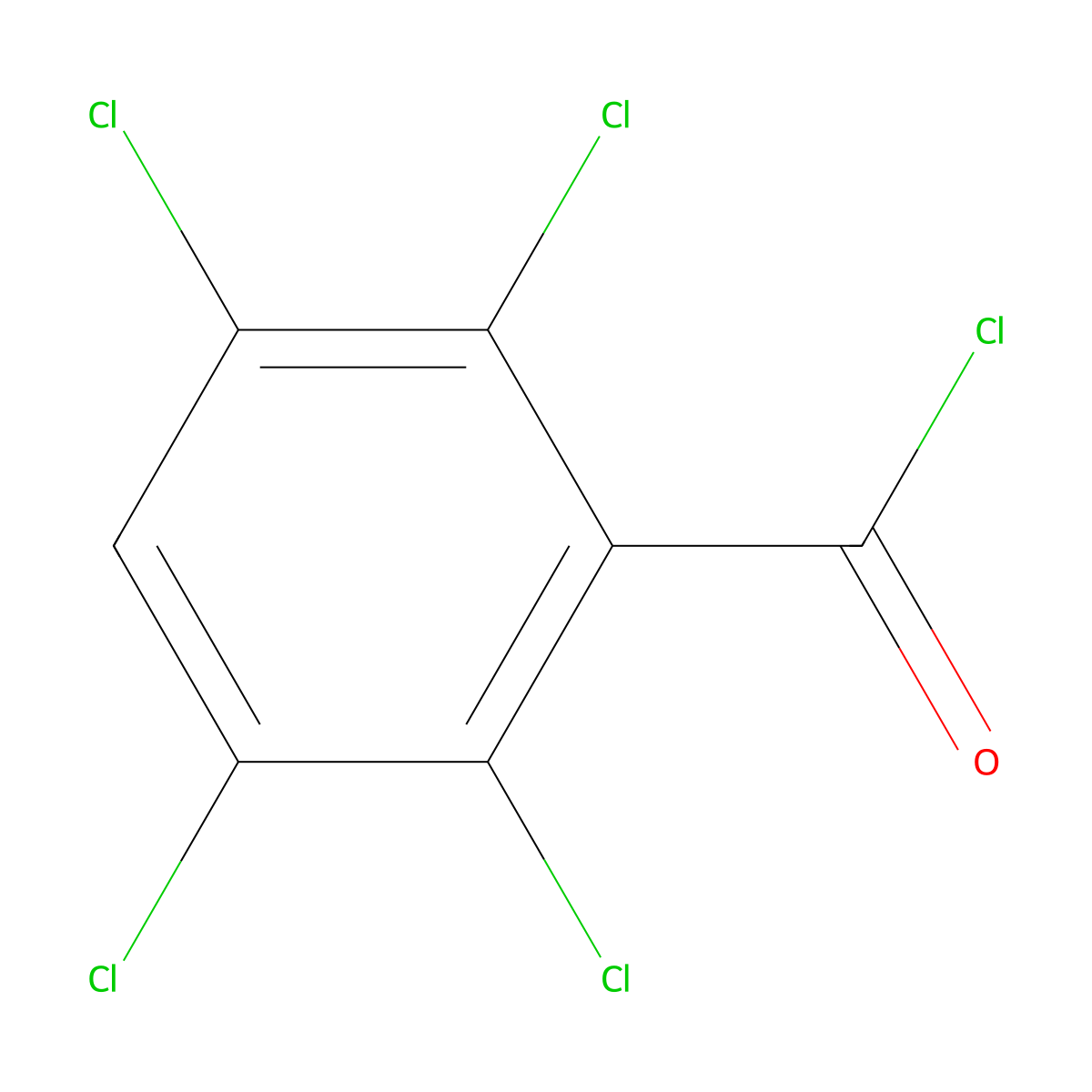 2,3,5,6-Tetrachlorobenzoyl chloride molecular structure, CAS 4093-18-9