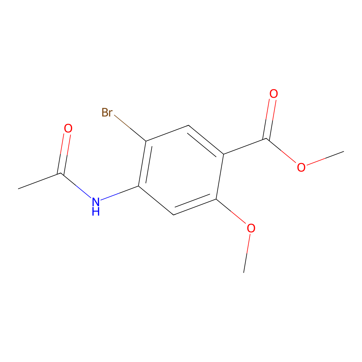 Methyl 4-(acetylamino)-5-bromo-o-anisate molecular structure, CAS 4093-34-9