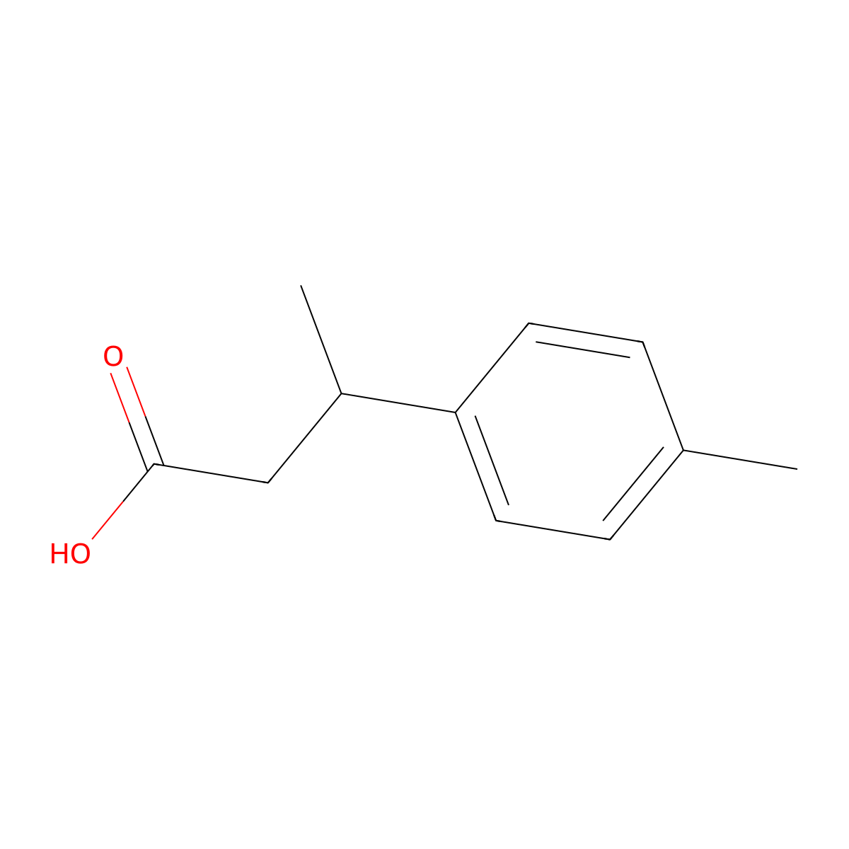 3-(4-Methylphenyl)butanoic acid molecular structure, CAS 4093-55-4