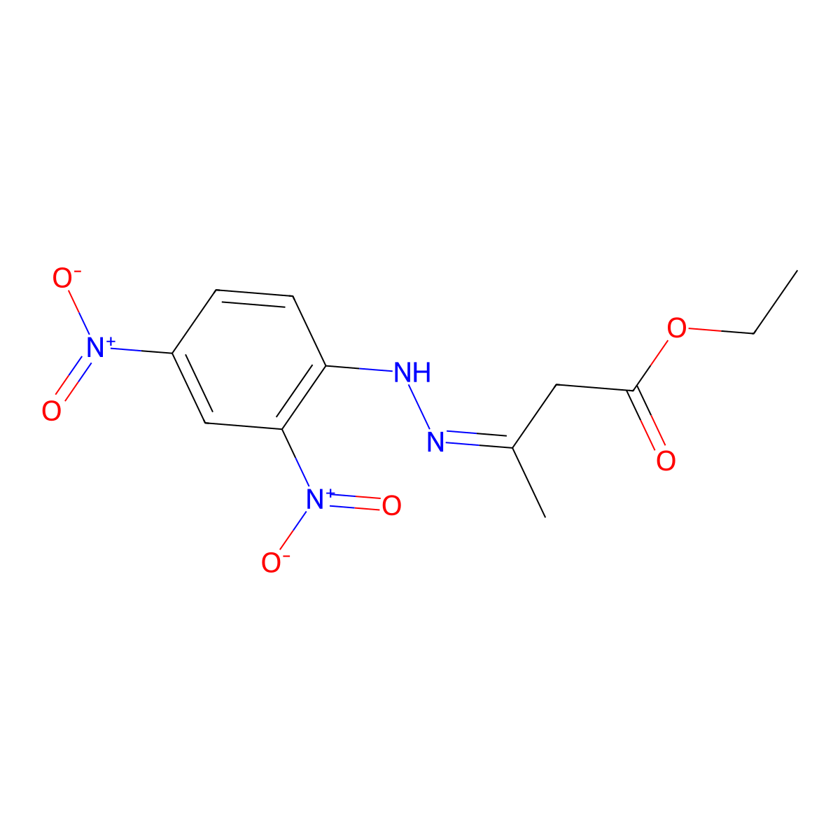 Ethyl 3-[2-(2,4-dinitrophenyl)hydrazinylidene]butanoate molecular structure, CAS 4093-60-1