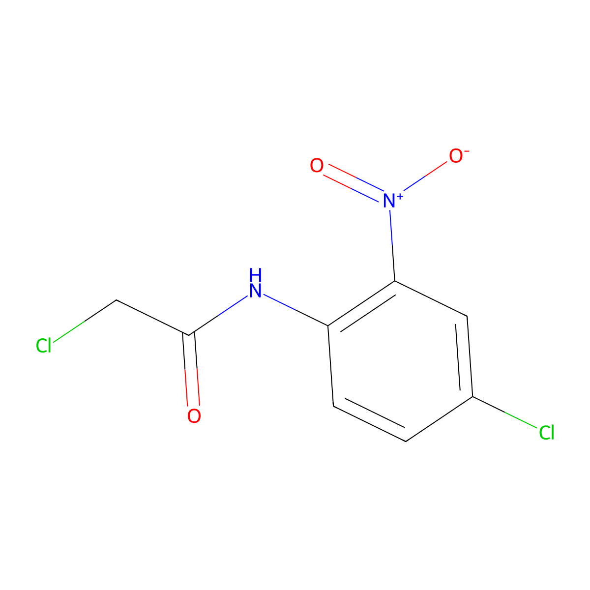 2-chloro-N-(4-chloro-2-nitrophenyl)acetamide molecular structure, CAS 40930-49-2