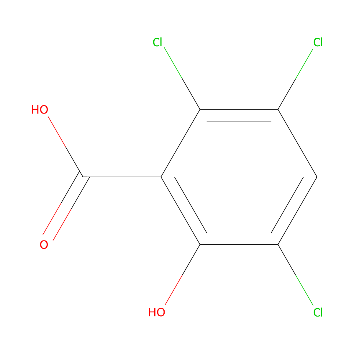 Benzoic acid, 2,3,5-trichloro-6-hydroxy- molecular structure, CAS 40932-60-3