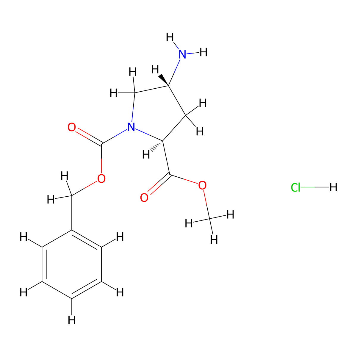 (2S,4R)-1-Benzyl 2-methyl 4-aminopyrrolidine-1,2-dicarboxylate hydrochloride molecular structure, CAS 409325-33-3