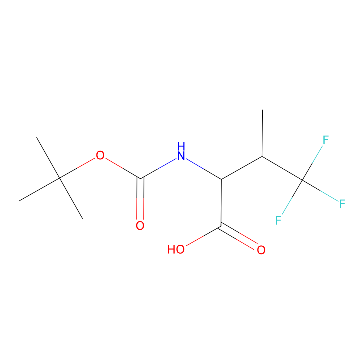 Boc-D,L-4,4,4-trifluorovaline molecular structure, CAS 409333-54-6