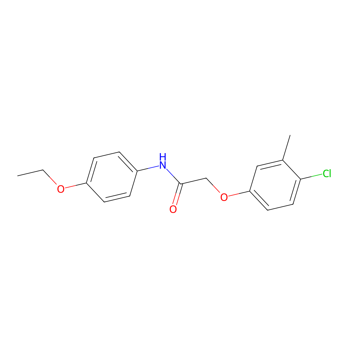 2-(4-chloro-3-methylphenoxy)-N-(4-ethoxyphenyl)acetamide molecular structure, CAS 409339-34-0
