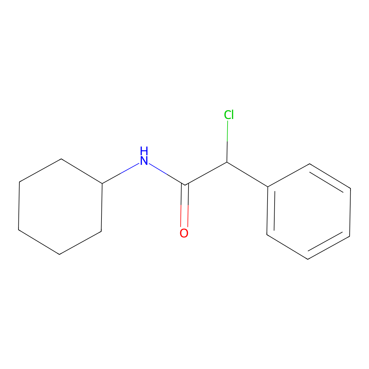 2-chloro-N-cyclohexyl-2-phenylacetamide molecular structure, CAS 40934-39-2