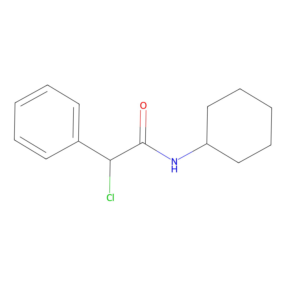 2-chloro-N-cyclohexyl-2-phenylacetamide molecular structure, CAS 40934-39-2