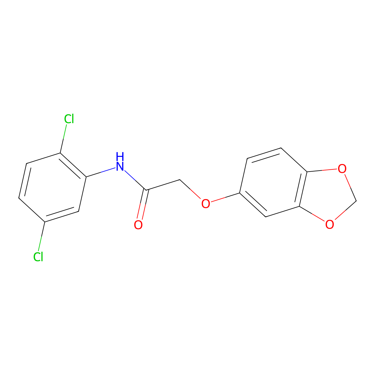 2-(1,3-benzodioxol-5-yloxy)-N-(2,5-dichlorophenyl)acetamide molecular structure, CAS 409340-23-4