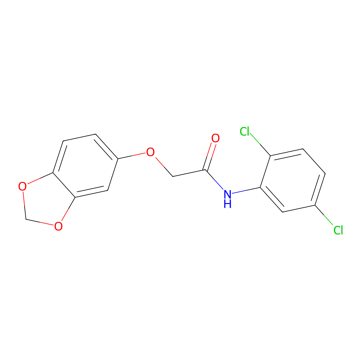 2-(1,3-benzodioxol-5-yloxy)-N-(2,5-dichlorophenyl)acetamide molecular structure, CAS 409340-23-4