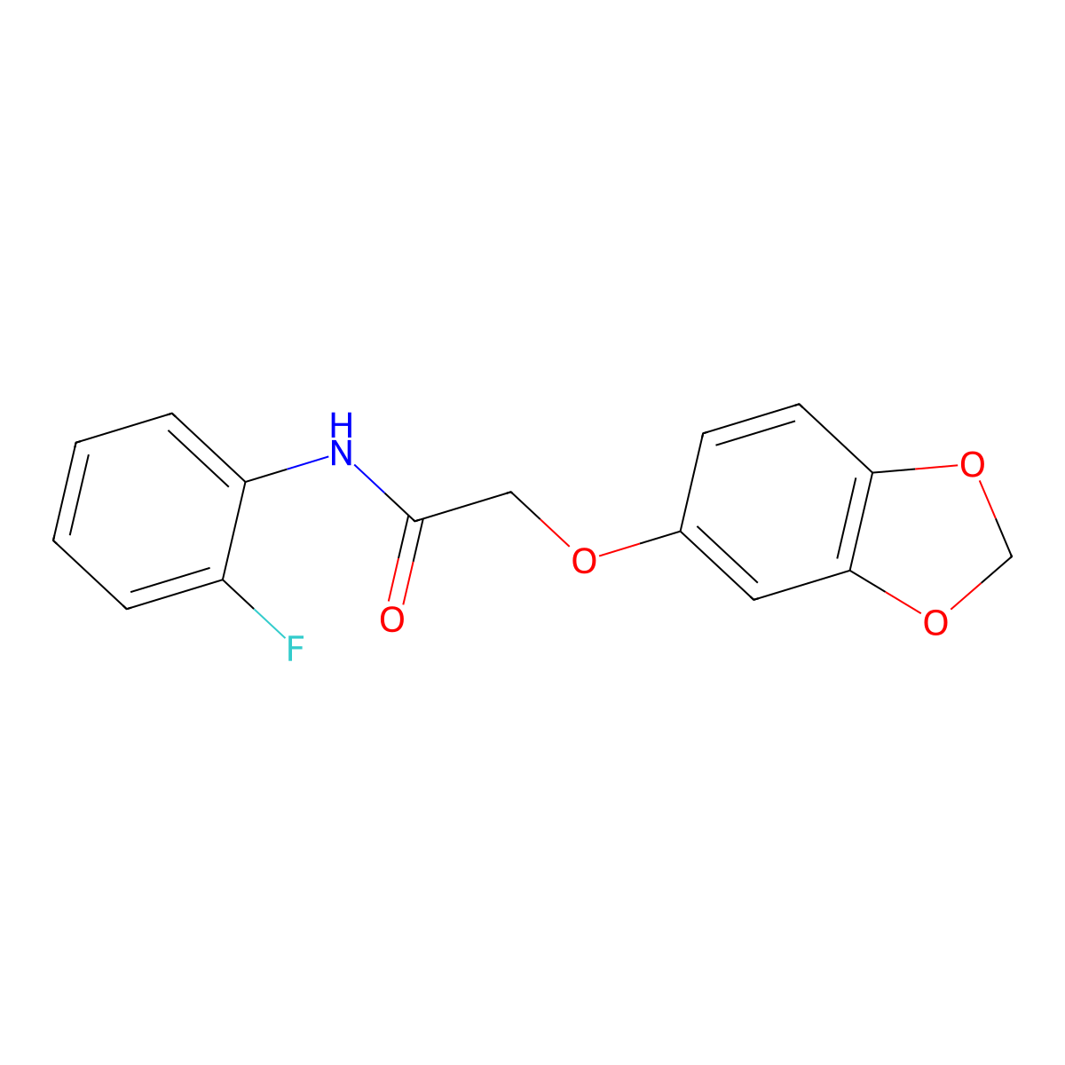 2-(1,3-benzodioxol-5-yloxy)-N-(2-fluorophenyl)acetamide molecular structure, CAS 409340-34-7