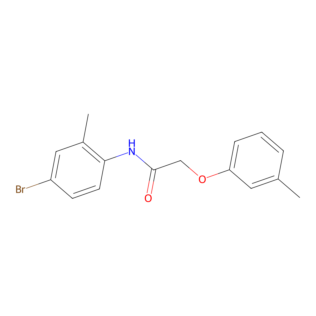 N-(4-bromo-2-methylphenyl)-2-(3-methylphenoxy)acetamide molecular structure, CAS 409340-44-9