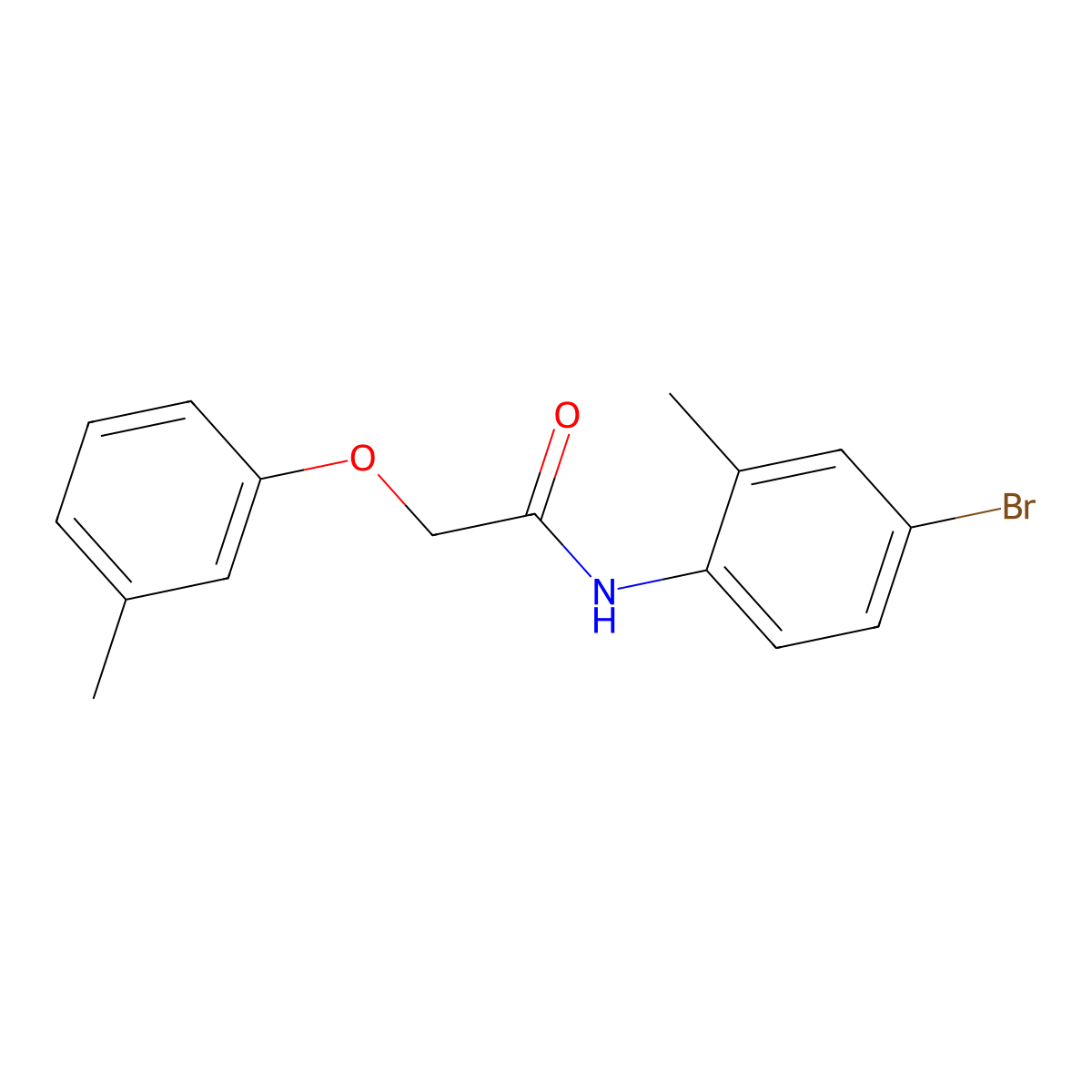 N-(4-bromo-2-methylphenyl)-2-(3-methylphenoxy)acetamide molecular structure, CAS 409340-44-9