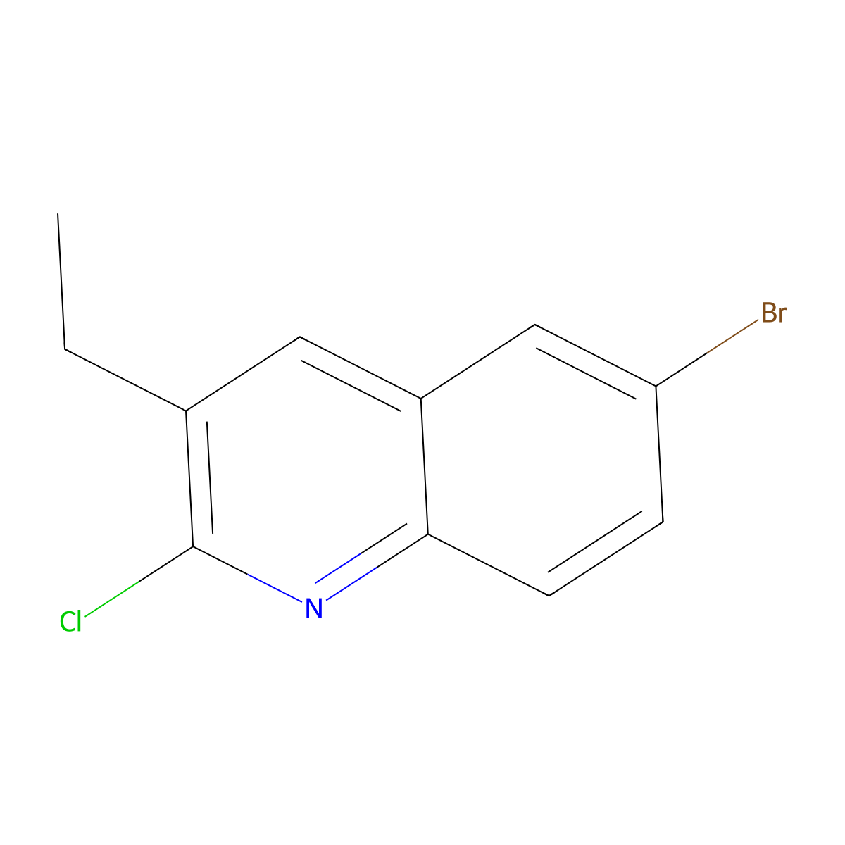 6-Bromo-2-chloro-3-ethylquinoline molecular structure, CAS 409346-70-9