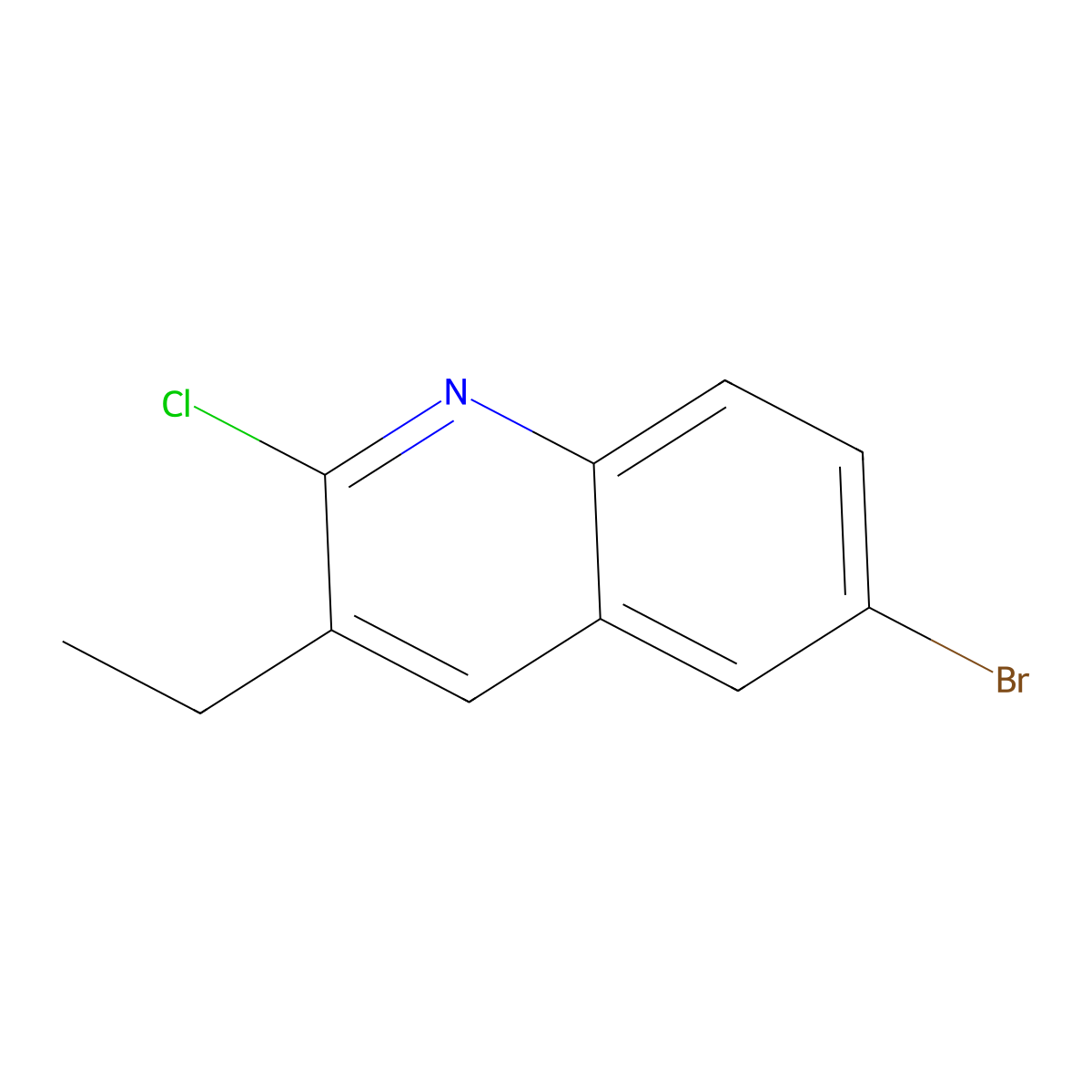 6-Bromo-2-chloro-3-ethylquinoline molecular structure, CAS 409346-70-9
