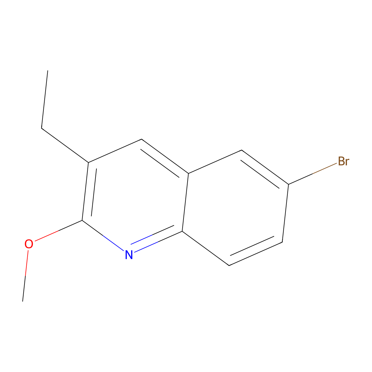 6-Bromo-3-ethyl-2-methoxyquinoline molecular structure, CAS 409346-71-0