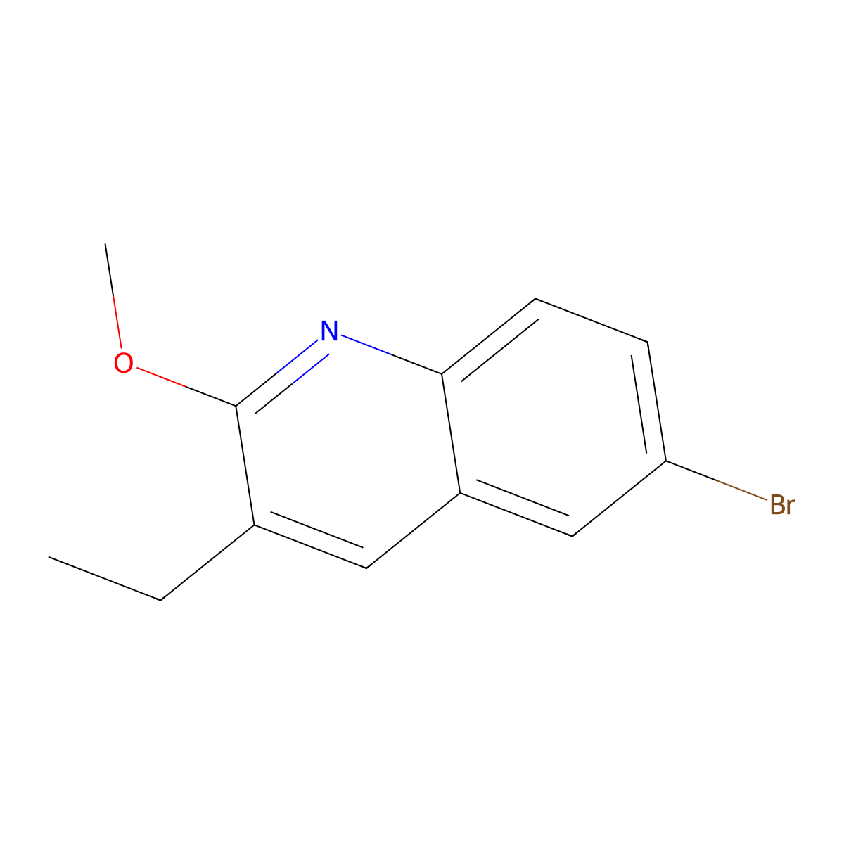 6-Bromo-3-ethyl-2-methoxyquinoline molecular structure, CAS 409346-71-0