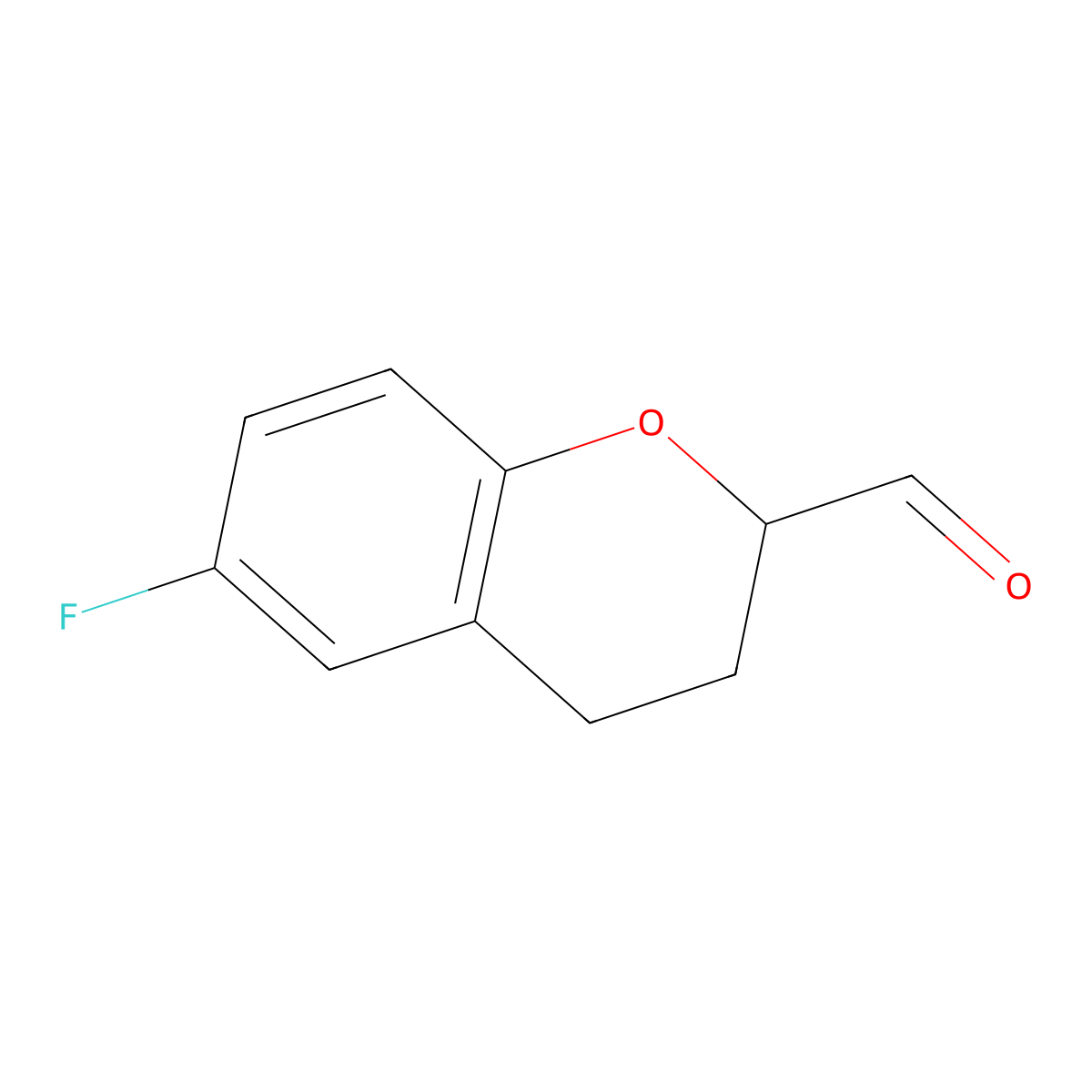 6-Fluoro-3,4-dihydro-2H-1-benzopyran-2-carboxaldehyde molecular structure, CAS 409346-73-2