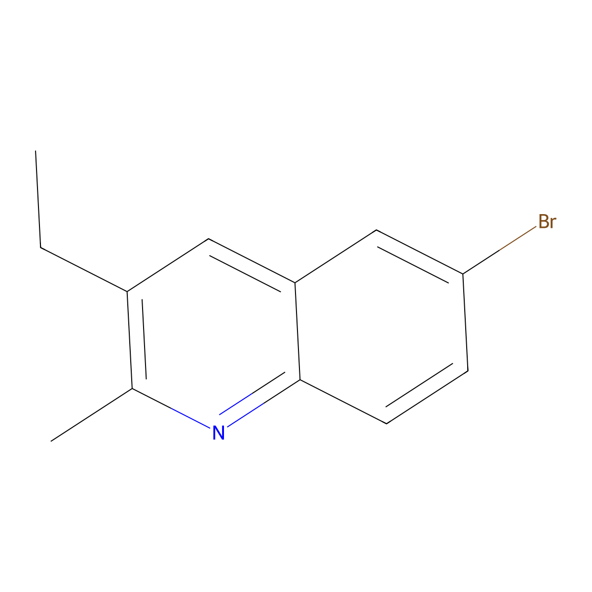 6-Bromo-3-ethyl-2-methylquinoline molecular structure, CAS 409346-90-3