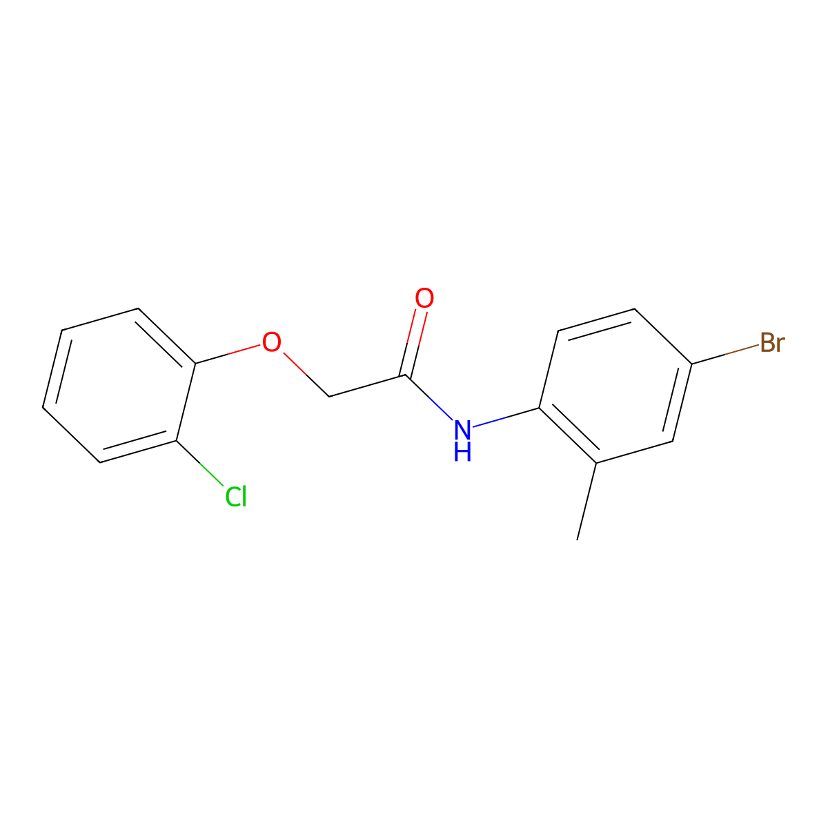 N-(4-bromo-2-methylphenyl)-2-(2-chlorophenoxy)acetamide molecular structure, CAS 409348-18-1