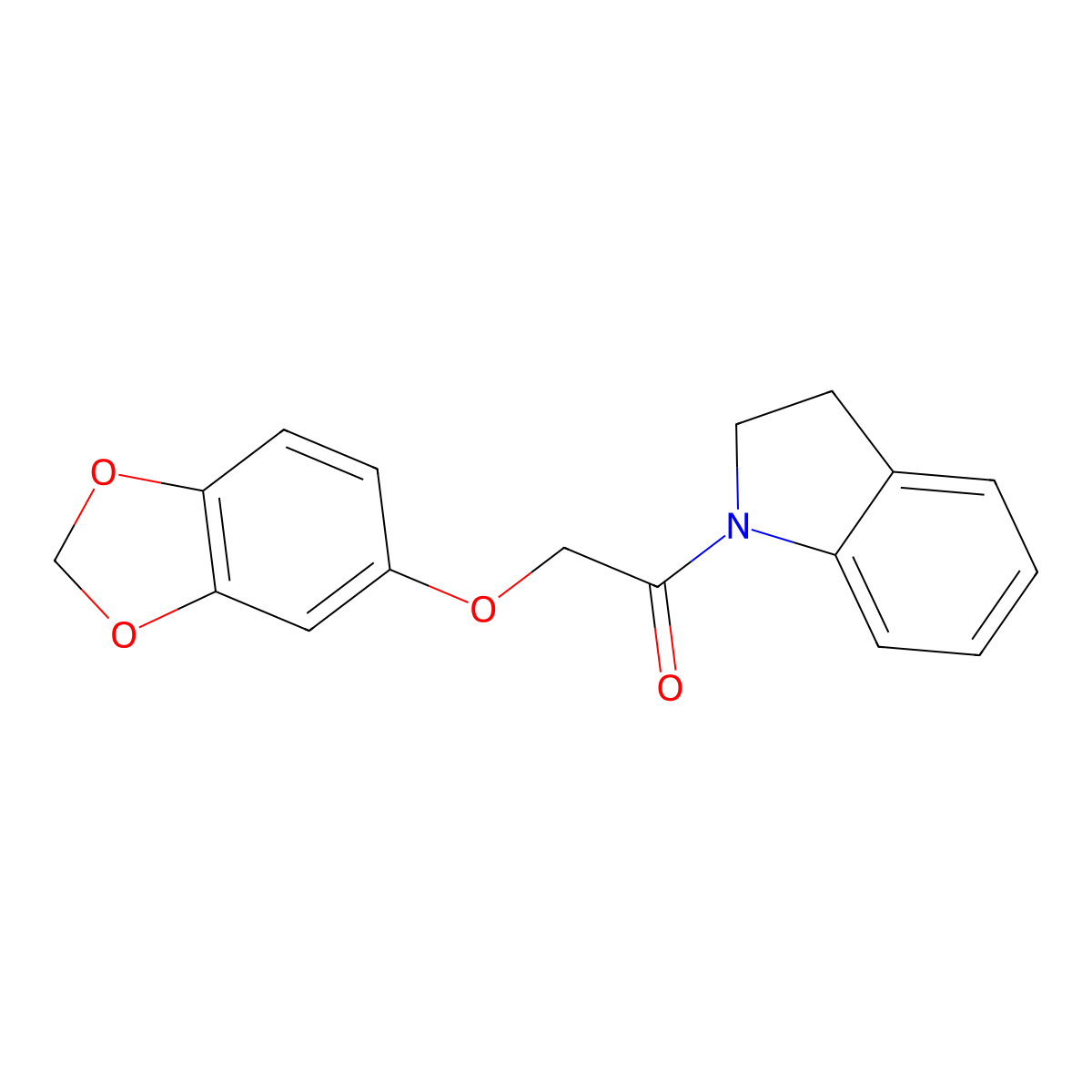1-[(1,3-Benzodioxol-5-yloxy)acetyl]indoline molecular structure, CAS 409348-36-3